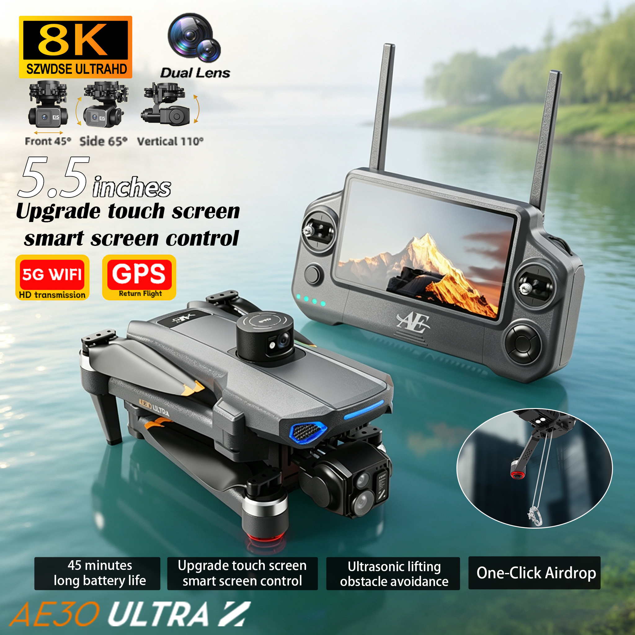 2026 AE30 GPS RC Drone 8K Prof - Drone Camera With Gimbal recensie en prijs