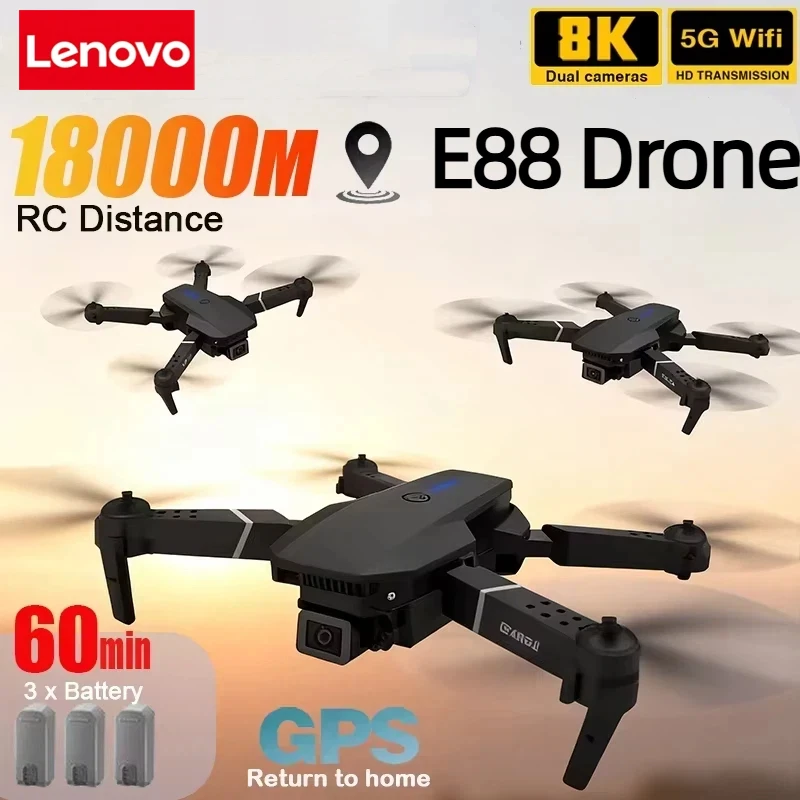Lenovo New E88 Pro WIFI FPV Dr - Drone Camera Wide Angle recensie en prijs